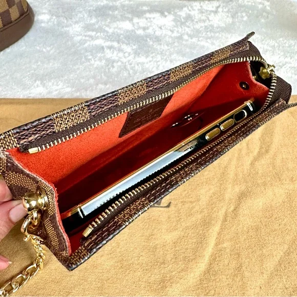 Louis Vuitton Marais Bucket Bag PM Damier Ebene & pouch crossbody wristlet NICE! - Picture 16 of 16